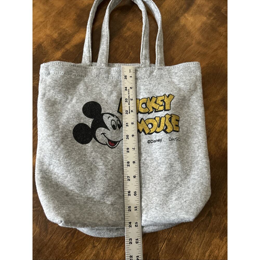 Disney Mickey Mouse Daiso Heather Gray Jersey Tote Bag Graphic Print Shopper - Picture 2 of 6